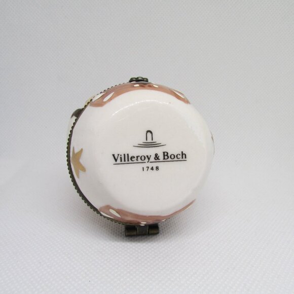 Villeroy & Boch Snowman Trinket Box Holding Heart Porcelain 3.5" In Box - Treats - Picture 7 of 11